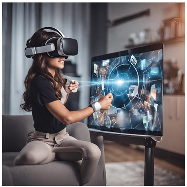 Enquanto a AR adiciona elementos virtuais ao mundo real, a VR cria um ambiente completamente virtual.